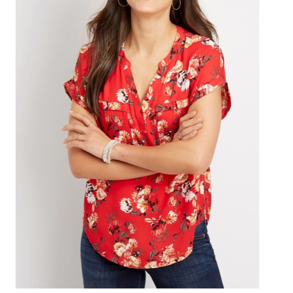 Maurice’s Floral Pocket Blouse Large